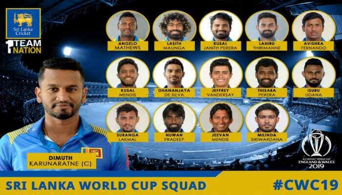Sri Lanka announces 15-member squad for 2019 ICC World Cup 