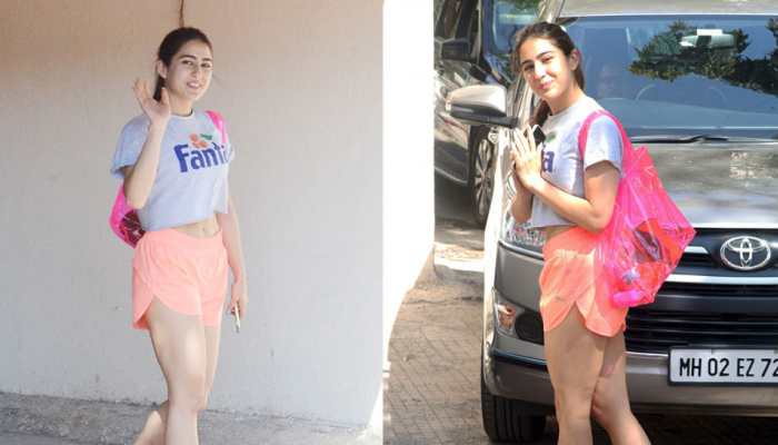 Sara Ali Khan is back with her patent &#039;namaste&#039; pose and paps are loving it! Pics