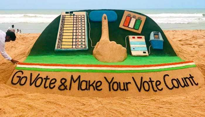 Artist Sudarsan Pattnaik urges people to vote through his sand sculpture