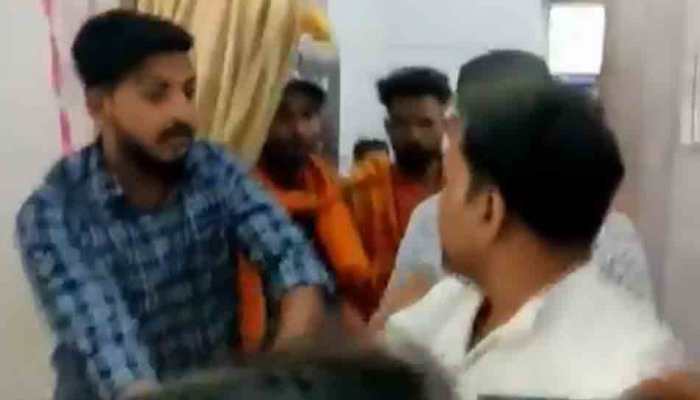 NCP worker thrashed after showing black flag to Pragya Singh Thakur in Bhopal