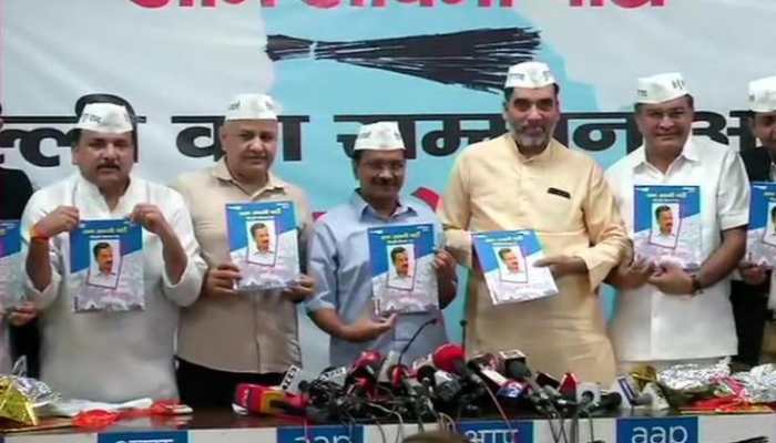 Kejriwal releases AAP&#039;s Delhi manifesto, vows to secure &#039;full statehood&#039; for national capital