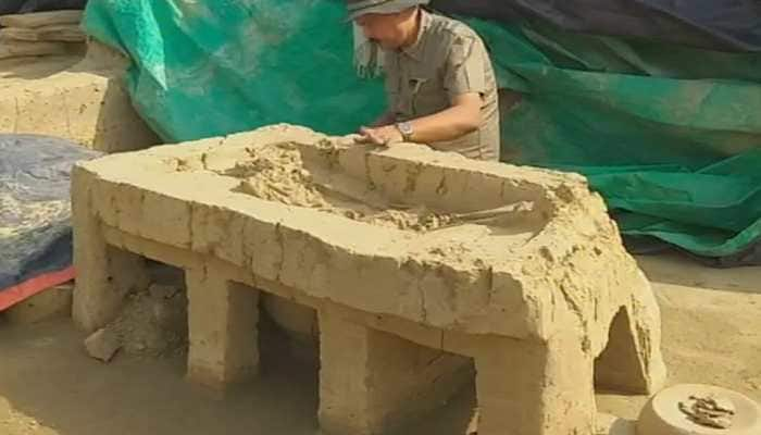 ASI unearths decorated &#039;legged&#039; coffins with skeletons during excavation in Uttar Pradesh