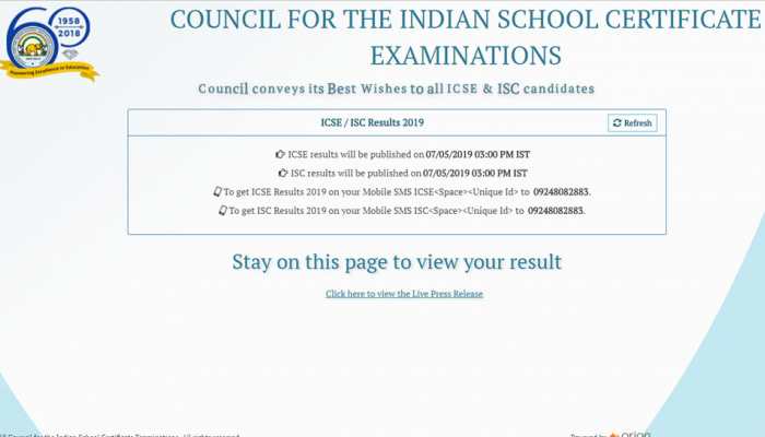 ISC result 2019: Class 12th results to be declared at 3 pm on cisce.org