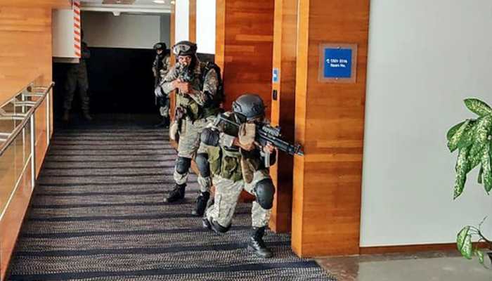 WATCH: Navy's Seaking 42C and MARCOS conduct hostage rescue mock drill in Andhra Pradesh's Visakhapatnam
