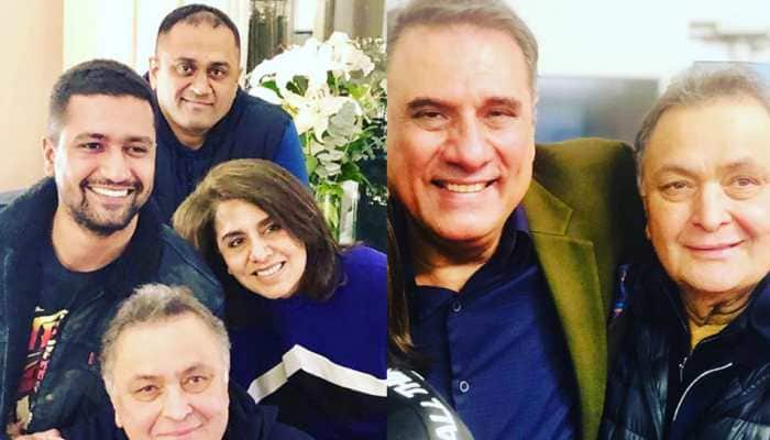 Rishi Kapoor and Neetu Kapoor happy to meet Vicky Kaushal, Boman Irani in NY 