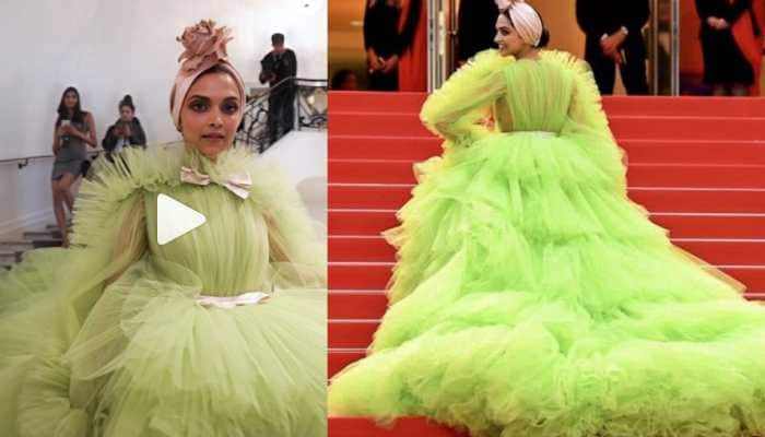 Deepika Padukone owns the red carpet in a neon green dress at Cannes 2019—Watch