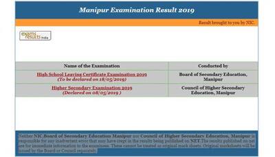 Manipur HSLC Result 2019: Board to announce Class 10 result at this time on manresults.nic.in