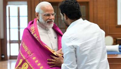 Jaganmohan Reddy gifts PM Modi a shawl with 'Om Namo Narayanaya' written on it