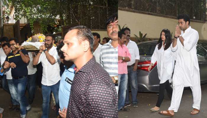 Veeru Devgan's funeral: Aishwarya, Abhishek Bachchan and others pay last respects - Pics