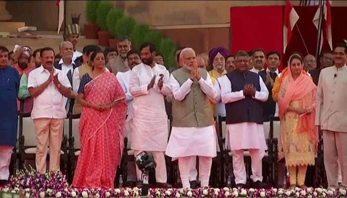 PM Narendra Modi, 57 ministers take oath at Rashtrapati Bhavan