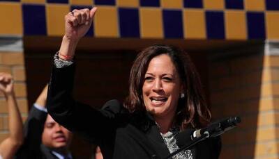 Protestor grabs Indian-origin US presidential candidate's Kamala Harris' microphone on stage