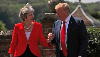  US President Donald Trump holds conference with UK PM Theresa May