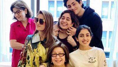How cute is this pic of Navya Naveli and Agastya with grandmother Ritu Nanda?