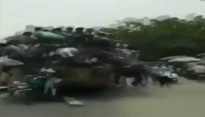Watch: College students in Chennai climb on moving buses to celebrate Bus Day, fall from the top