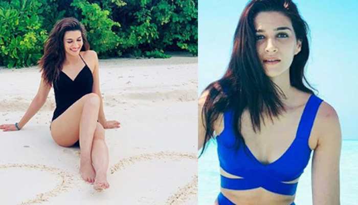 This picture of Kriti Sanon chilling in a black monokini will give you major weekend vibes!