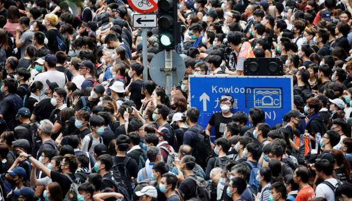 Hong Kong protesters disperse after blockading police headquarters