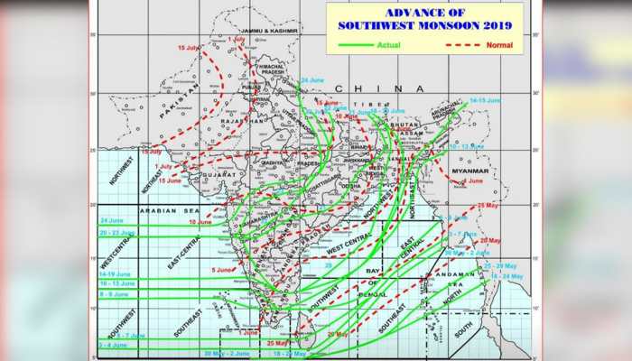 Conditions favourable for monsoon advancement in parts of central, north India