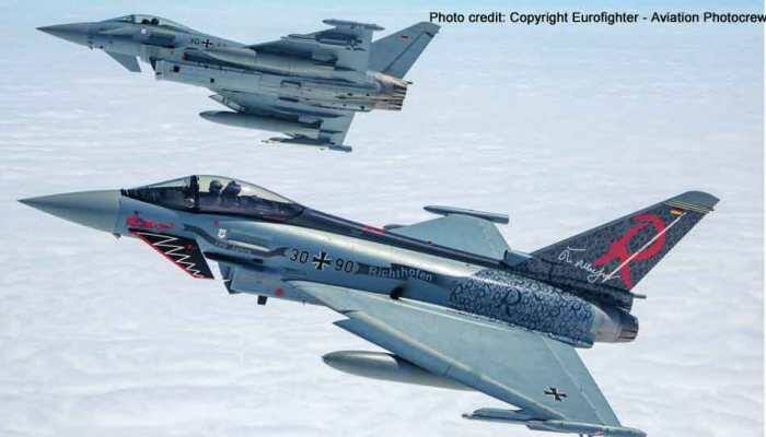 Two German Air Force Eurofighter Typhoon jets collide mid-air, one pilot killed 
