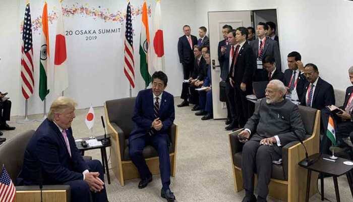 PM Modi holds trilateral meet with US President Trump and Japanese PM Abe, discuss improved connectivity and infrastructure development