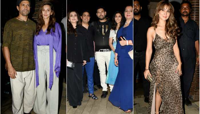 Farhan Akhtar-Shibani Dandekar, Kim Sharma, Shikhar Dhawan, Nita Ambani and others attend Yuvraj Singh&#039;s retirement party