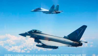 UK's Eurofighter Typhoon FGR4 vs Russia's Sukhoi Su-30 and Su-27: RAF releases photos of face-off near Estonia's airspace