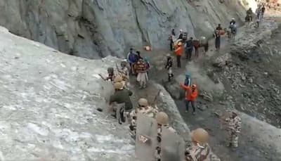 Watch: ITBP personnel brave stones at snow slope to protect Amarnath Yatris