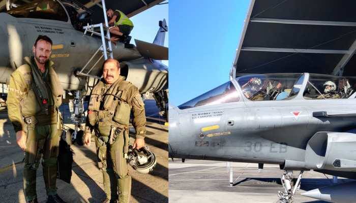IAF Vice Chief Air Marshal RKS Bhadauria flies Rafale during Exercise Garuda 2019