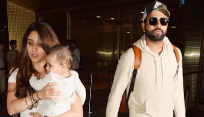 After World Cup exit, Rohit Sharma returns to India with wife Ritika Sajdeh and daughter Samaira - Pics
