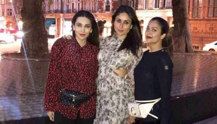 Kareena Kapoor, Karisma Kapoor and Amrita Arora pose on streets of London