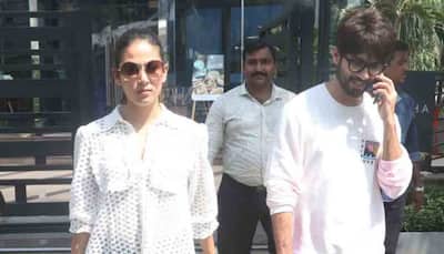 Shahid Kapoor, Mira Rajput twin in white as they step out for lunch — Pics inside