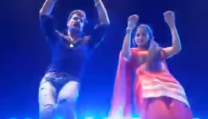Sapna Choudhary and Khesari Lal Yadav's crazy dance moves set the stage on fire—Watch