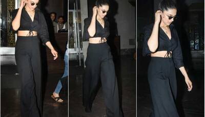 Deepika Padukone, femme fatale in black, makes a stylish fashion statement - Pics