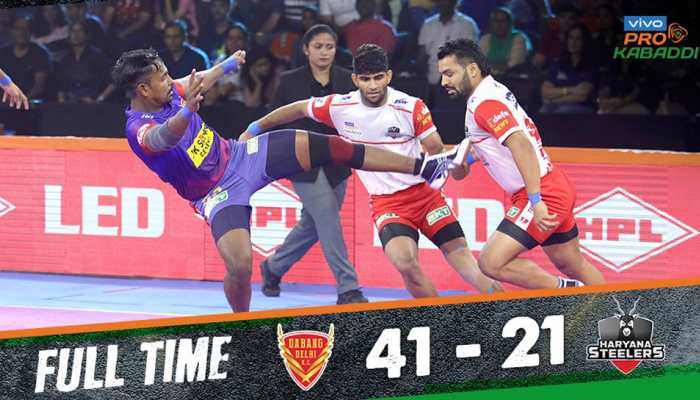 PKL 2019: Dabang Delhi KC stomp Haryana Steelers 41-21