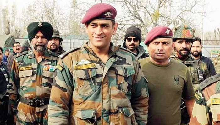Lieutenant Colonel MS Dhoni begins innings as soldier, photos go viral Lieutenant Colonel MS Dhoni begins innings as soldier, photos go viral