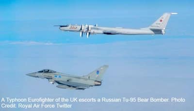 UK Typhoon Eurofighters intercept Russian Tu-142 aircraft near Britain's airspace; Sukhoi Su-30s, Tu-95 nuclear bombers near Estonia