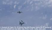 Russia's Su-27 fighters chase away Spanish Air Force F/A-18 Hornet jet