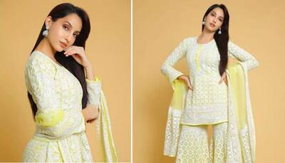 Nora Fatehi stuns in desi wear, wishes fans on Independence Day—Pics