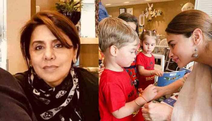 Neetu Kapoor is all hearts as Alia Bhatt ties rakhi to Karan Johar&#039;s son Yash 