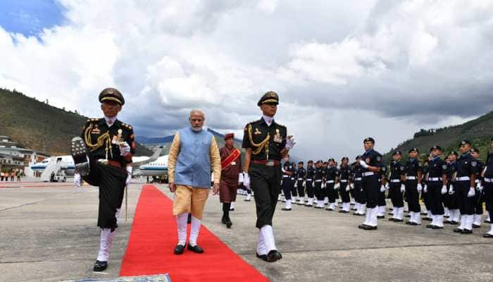 PM Modi reaches Bhutan on two-day visit, accorded with Guard of Honour