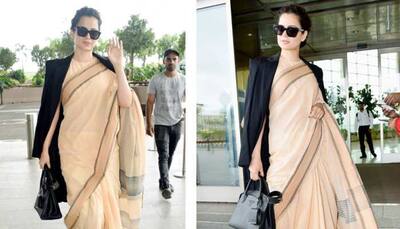 Kangana Ranaut's Rs 600 worth saree pic gets trolled, netizens ask what about Prada handbag?