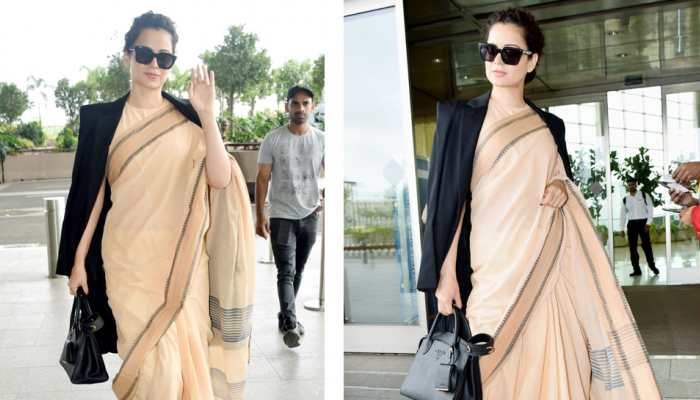 Kangana Ranaut's Rs 600 worth saree pic gets trolled, netizens ask what about Prada handbag?
