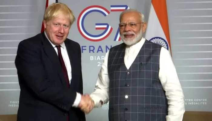 PM Narendra Modi meets British counterpart Boris Johnson on sidelines of G7 summit in France