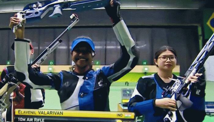 India&#039;s Elavenil Valarivan bags 10m Air Rifle Gold at ISSF World Cup in Rio de Janeiro 