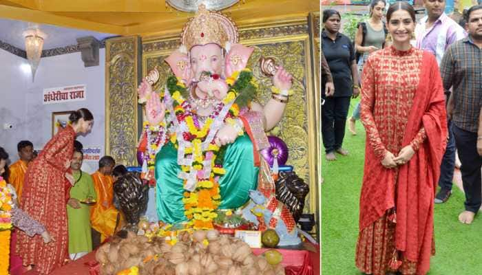 Sonam Kapoor visits Andhericha Raja for Bappa&#039;s darshan - Photos