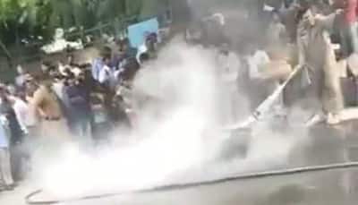 Delhi: Angry over traffic police challan, man sets bike on fire