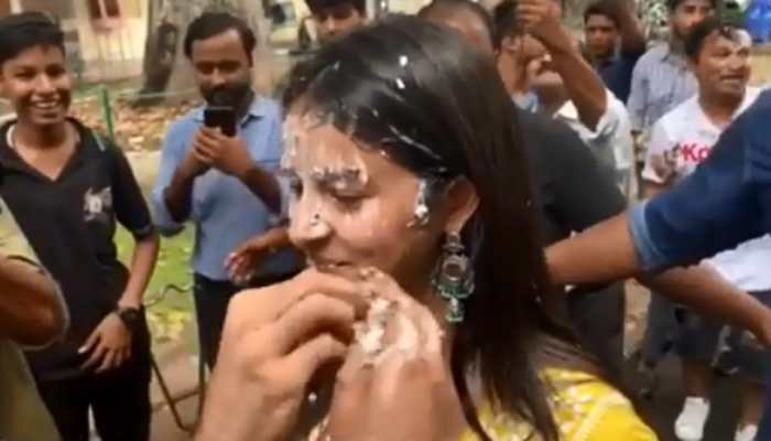 Kartik Aaryan smears cake on Ananya Panday's face and these videos are hilarious—Watch