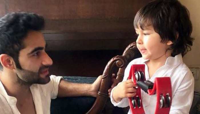 Taimur Ali Khan competes with uncle Armaan Jain in air cycling- Watch