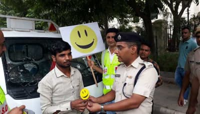 Smiley Emoji: Gurugram Police launches campaign to thank motorists following traffic rules
