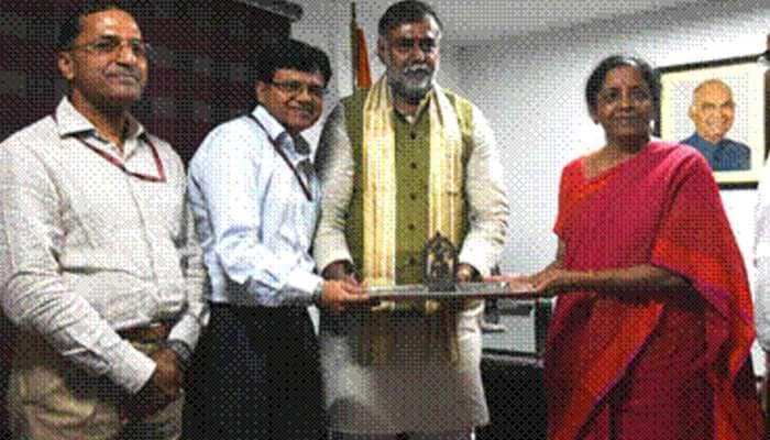 Nirmala Sitharaman hands over antique Buddha idol to Prahlad Singh Patel