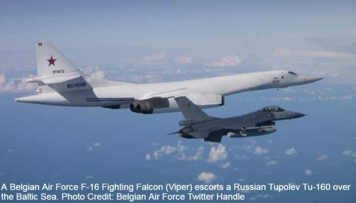 Russia&#039;s Sukhoi Su-27s, Tupolev Tu-160s intercepted by Belgian, Danish, Polish F-16s, Finnish F/A-18C Hornet, Swedish JAS 39 Gripen over Baltic Sea